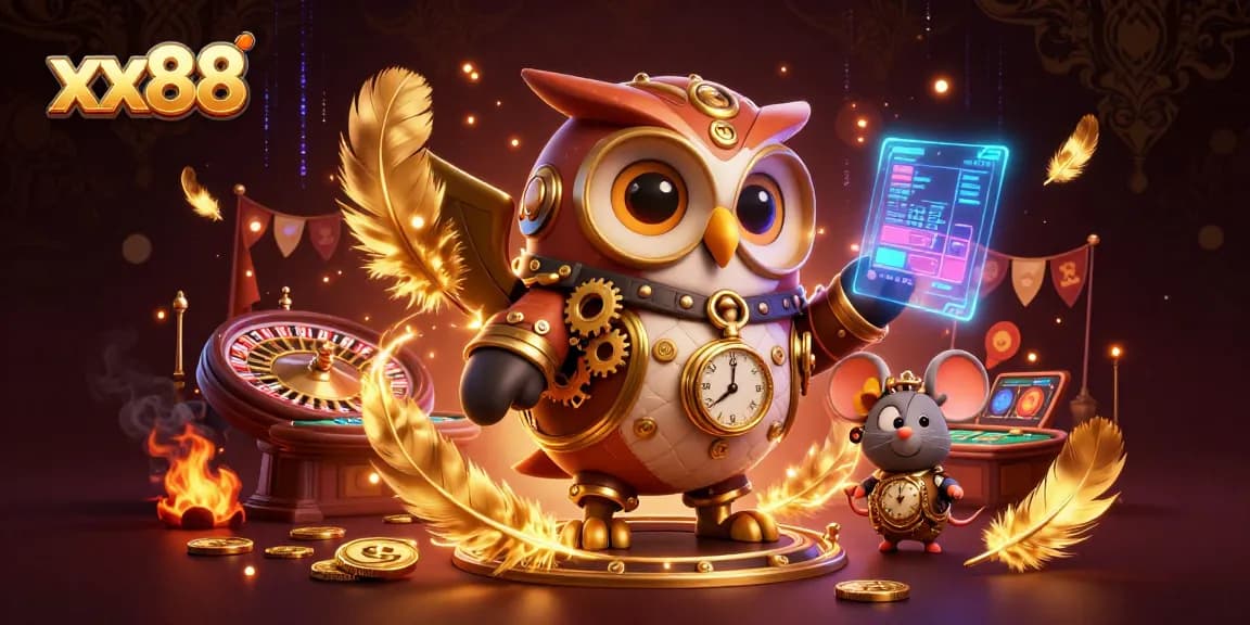 Experience thrilling moments at xx88 with steampunk characters in a vibrant casino scene.