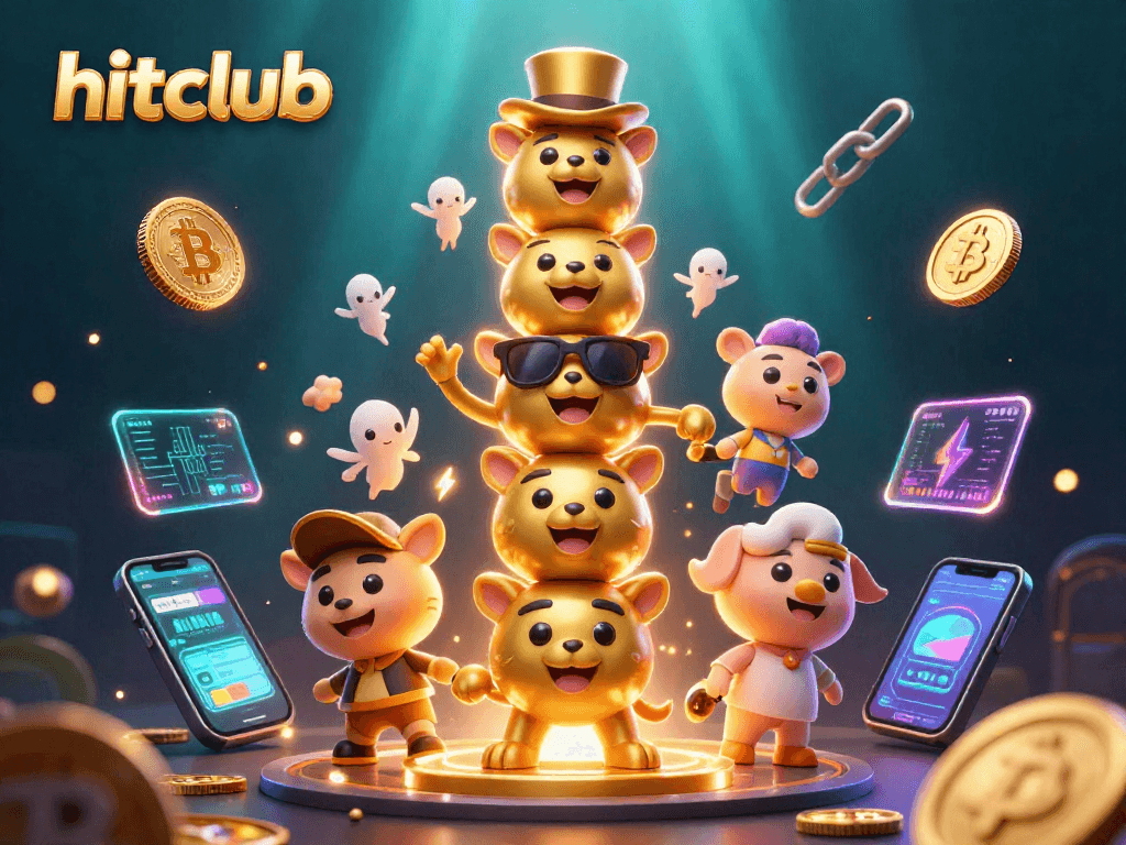 Join the hitclub to experience vibrant casino gaming with golden totem and exciting cryptocurrency elements.