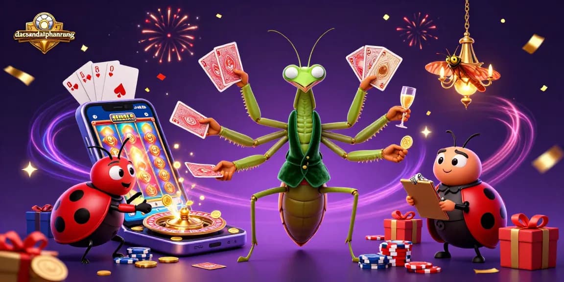 Dive into excitement at dacsandatphanrang, a lively scene with vibrant casino characters and games.