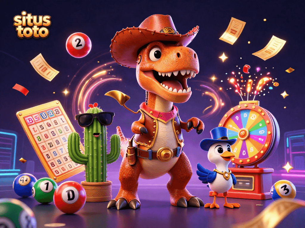 Join the exciting action at situs toto with colorful lottery elements and vibrant characters.