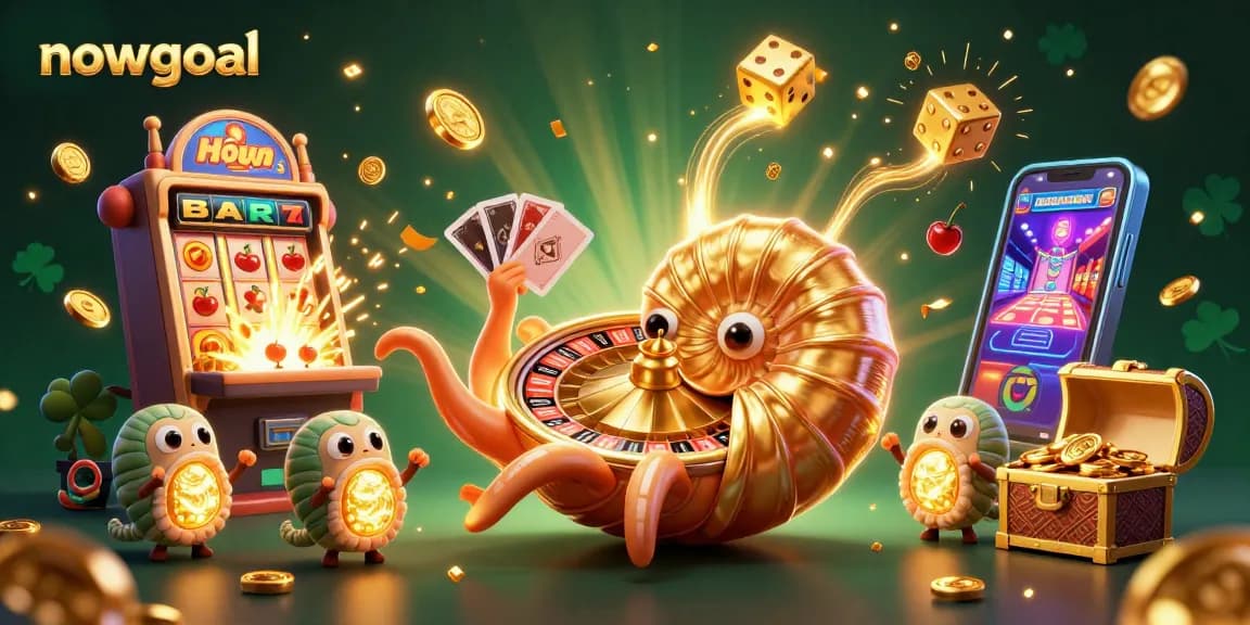 Engage with nowgoal's thrilling gameplay in a vibrant 3D gambling scene filled with excitement.