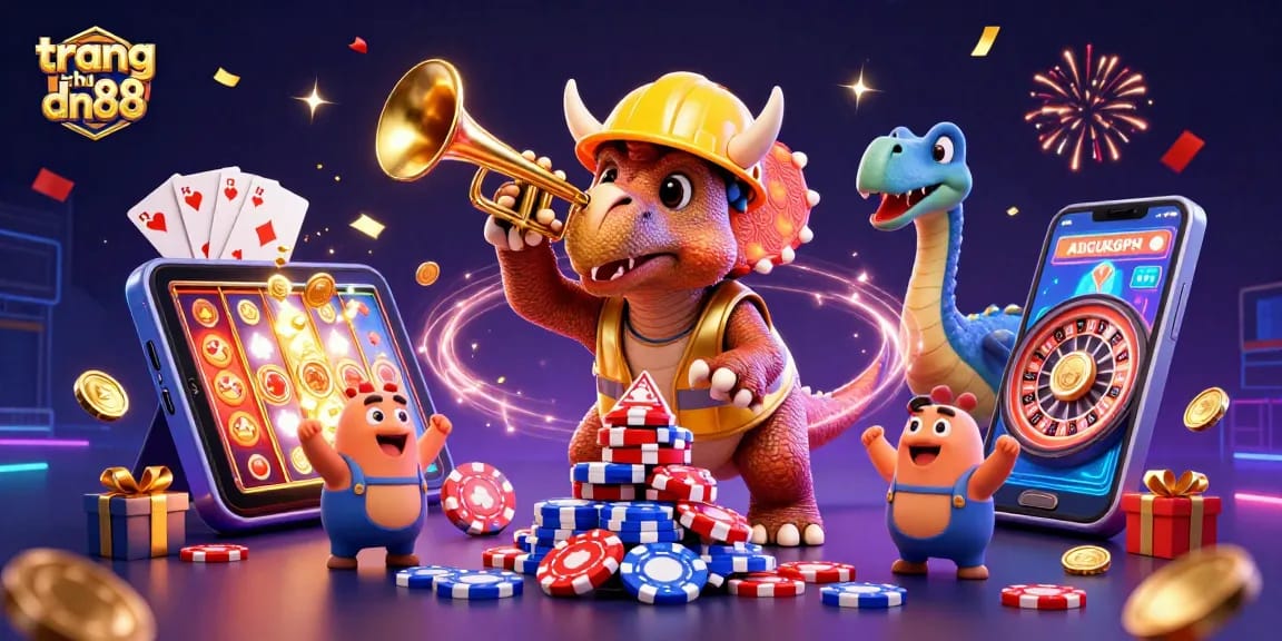 Experience the excitement of trang chu dn88 with cheerful casino characters and dynamic game elements.