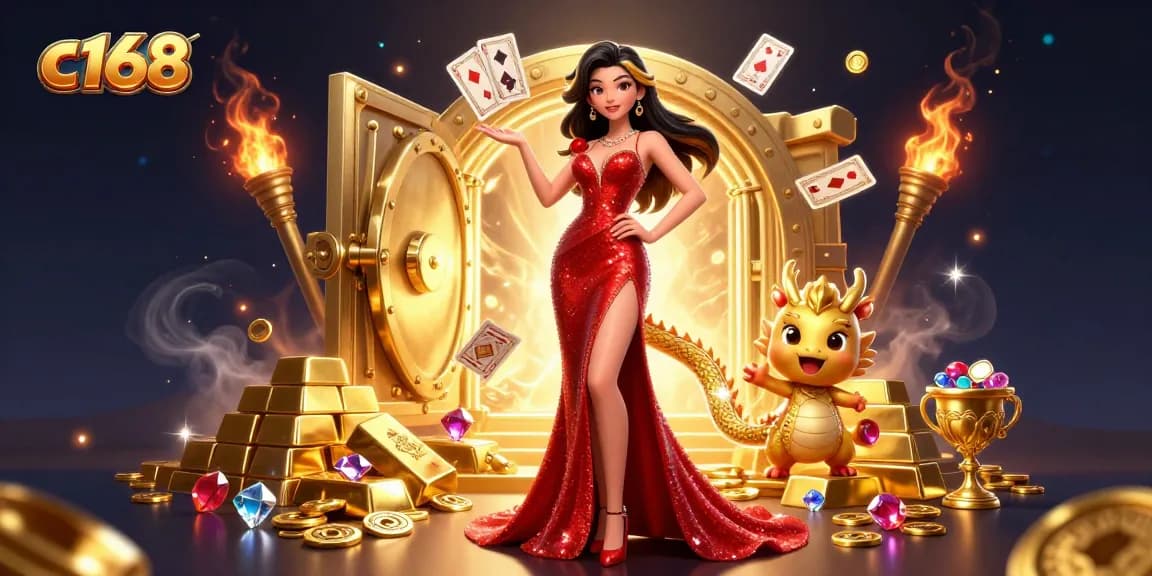 Win big at c168 with an enchanting casino scene featuring treasures and charismatic characters.