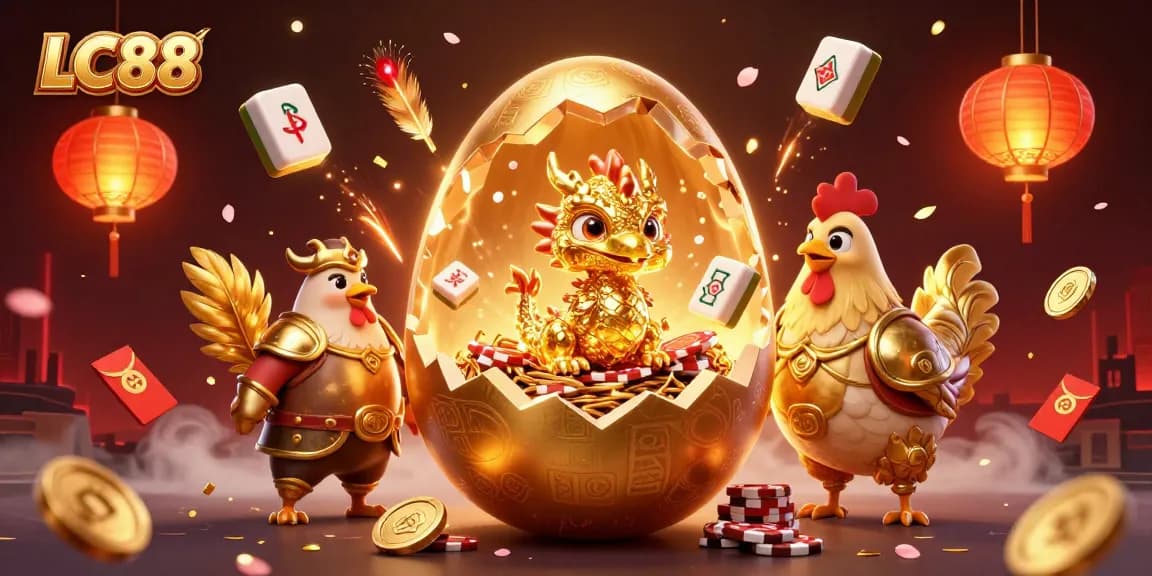 LC88 captivates players with a golden dragon on poker chips, celebrating rich gaming culture.