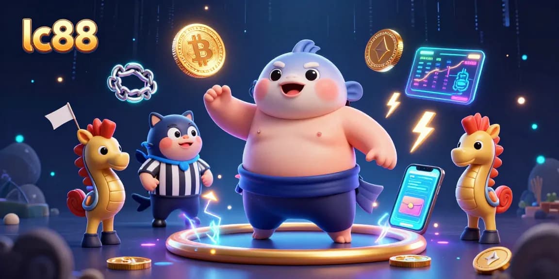 Experience thrilling gameplay at lc88 with vibrant gaming characters and crypto elements.