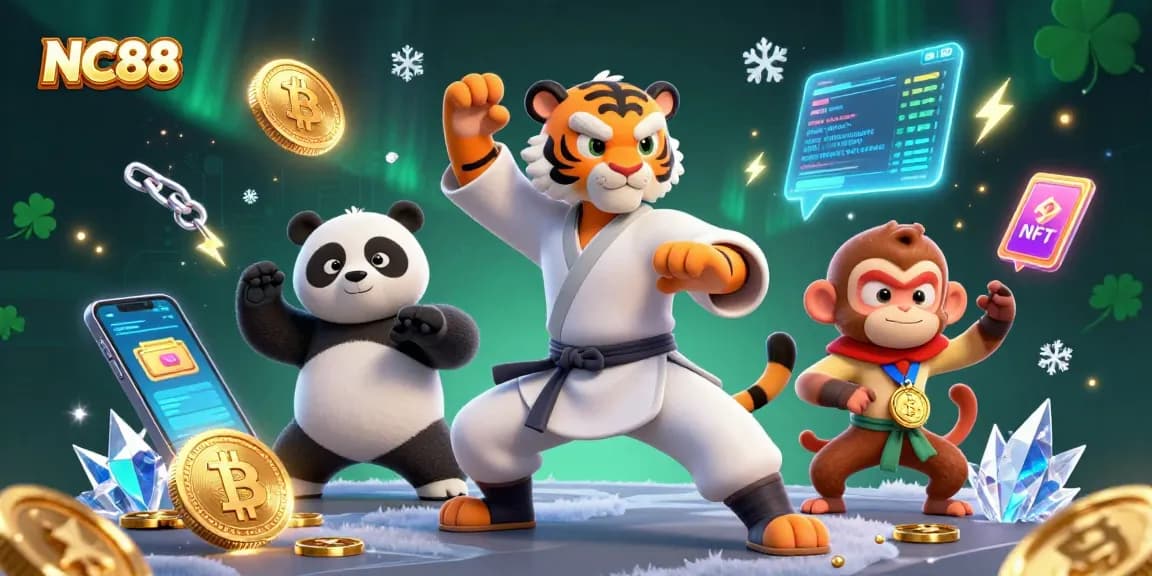 Engage with NC88’s thrilling online gambling experience featuring a kung fu tiger master and fun game elements.