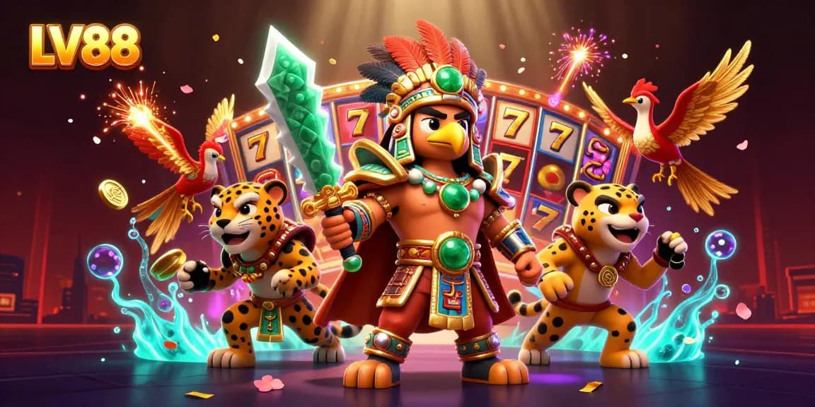 Experience thrilling gameplay at LV88 with captivating slot elements and vibrant characters in action.