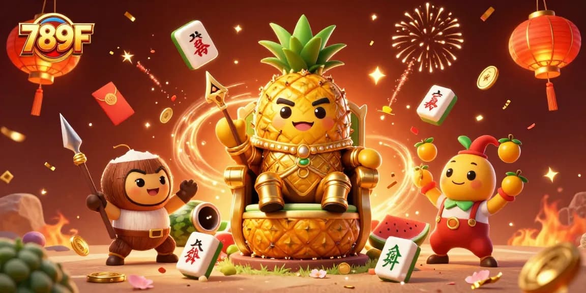 Engage in exciting gameplay at 789F with a vibrant 3D casino scene featuring characters and festive elements.