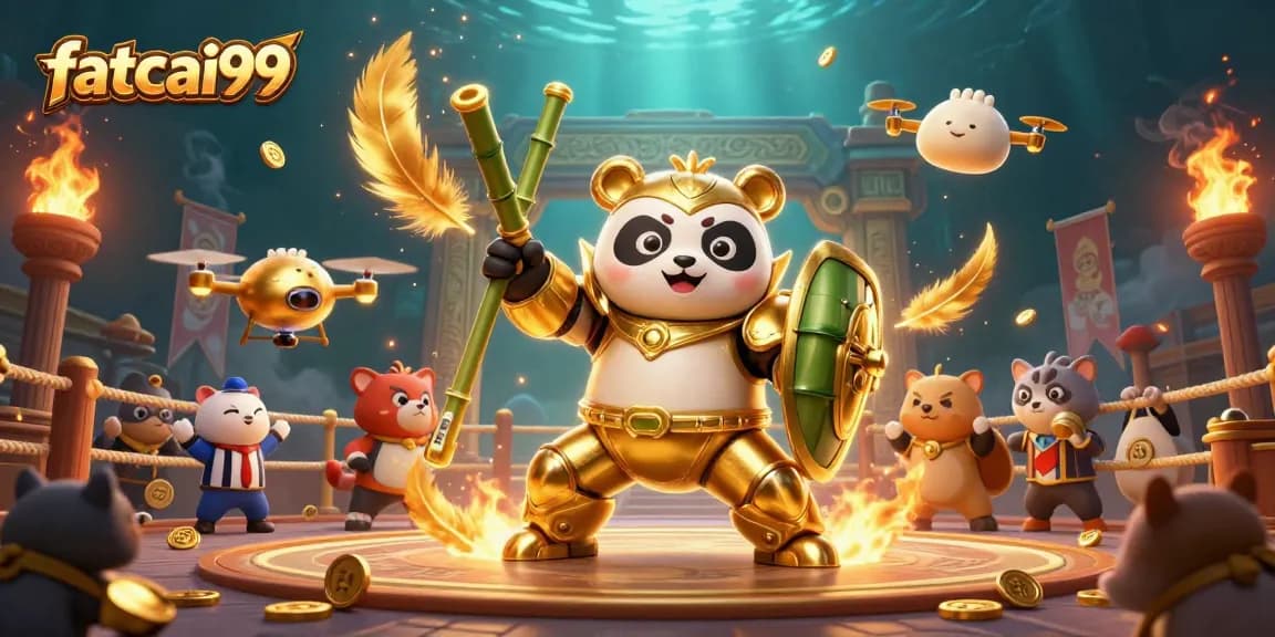 Experience thrilling gameplay with fatcai99 in this dynamic cartoon illustration filled with exciting casino elements.
