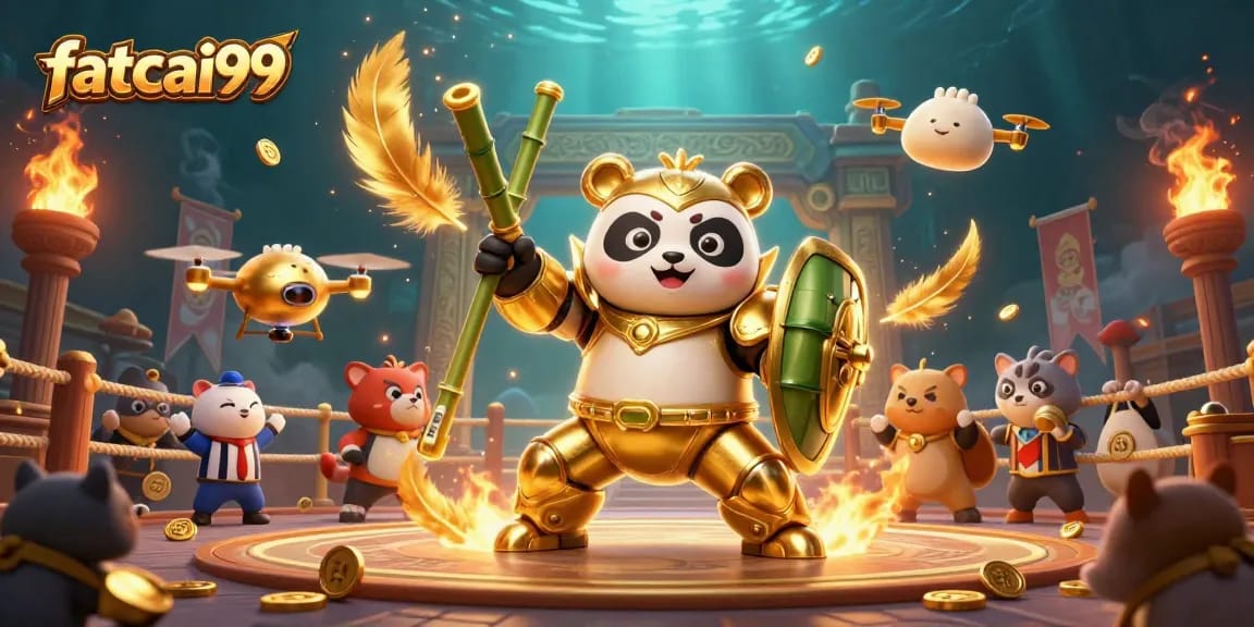 Experience thrilling gameplay with fatcai99 in this dynamic cartoon illustration filled with exciting casino elements.