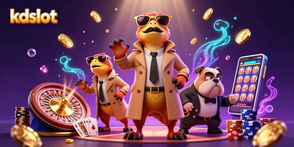 Experience the excitement of kdslot with playful raptors and captivating casino elements.