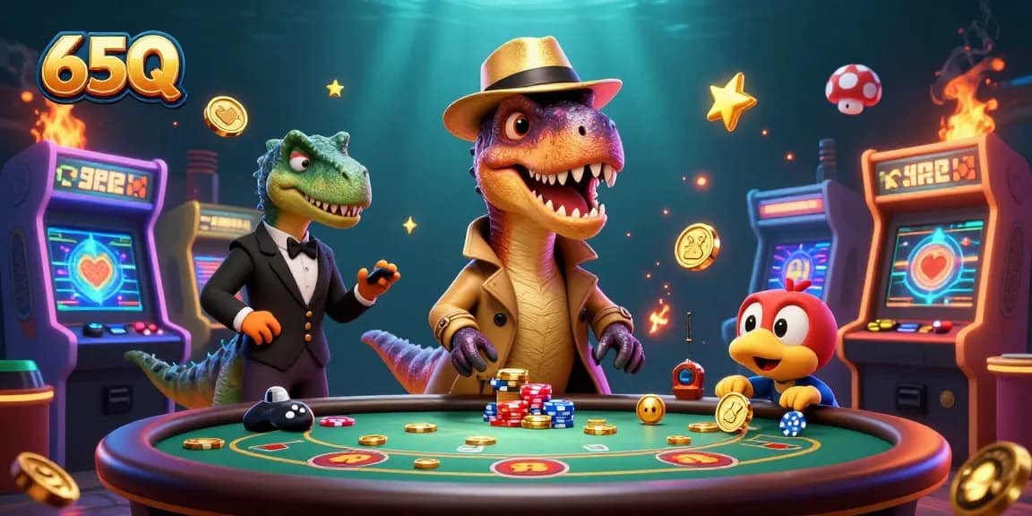 65Q traz aventura e emoção em um cassino com dinossauros e divertidos elementos de jogo.