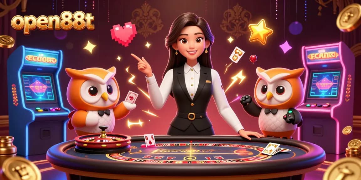 Engage in thrilling baccarat action at open88t with a captivating Asian dealer and diverse game machines.