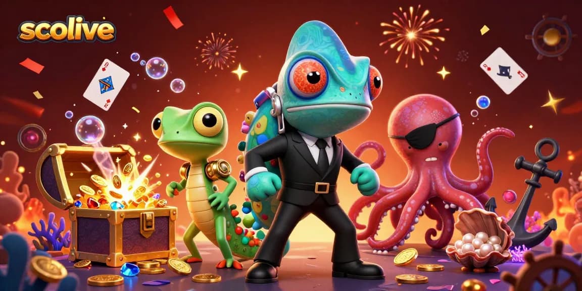 Socolive enhances casino experience with a vibrant 3D illustration of characters amid gambling excitement.