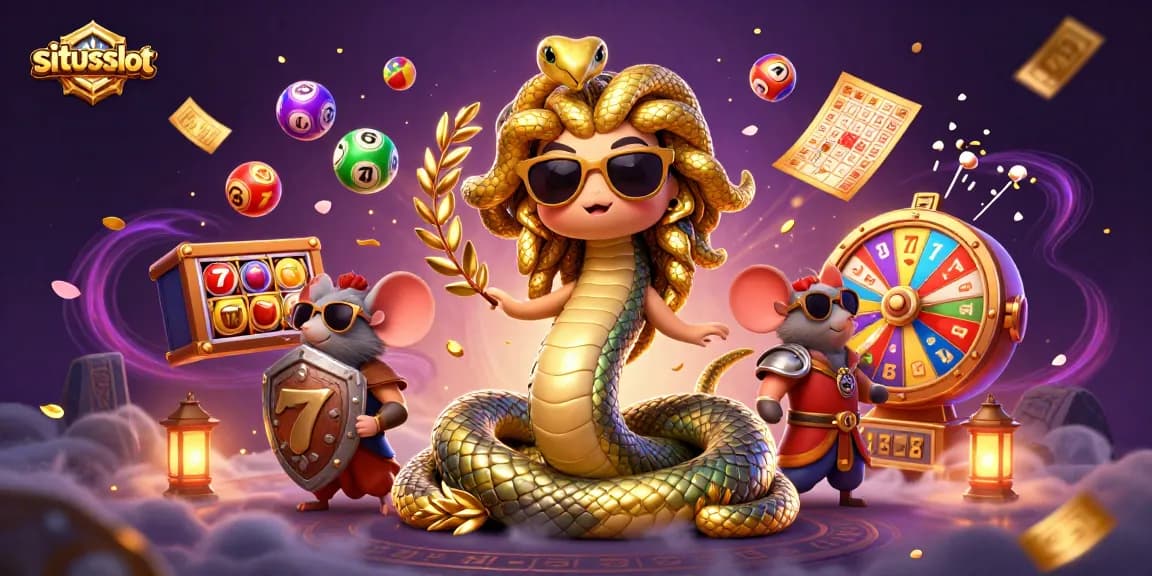 Menangkan jackpot di situsslot dengan ilustrasi Medusa dan keberuntungan permainan slot.