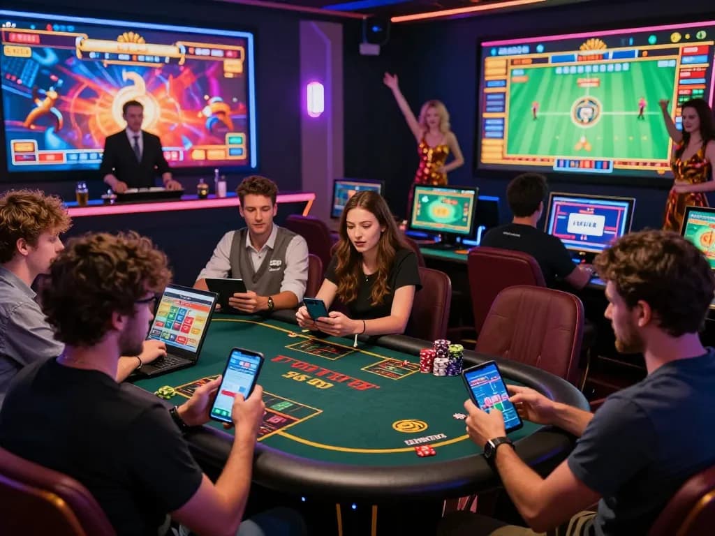 Engaging online gaming experience at https://da88.navy/ with diverse players enjoying thrilling casino games.
