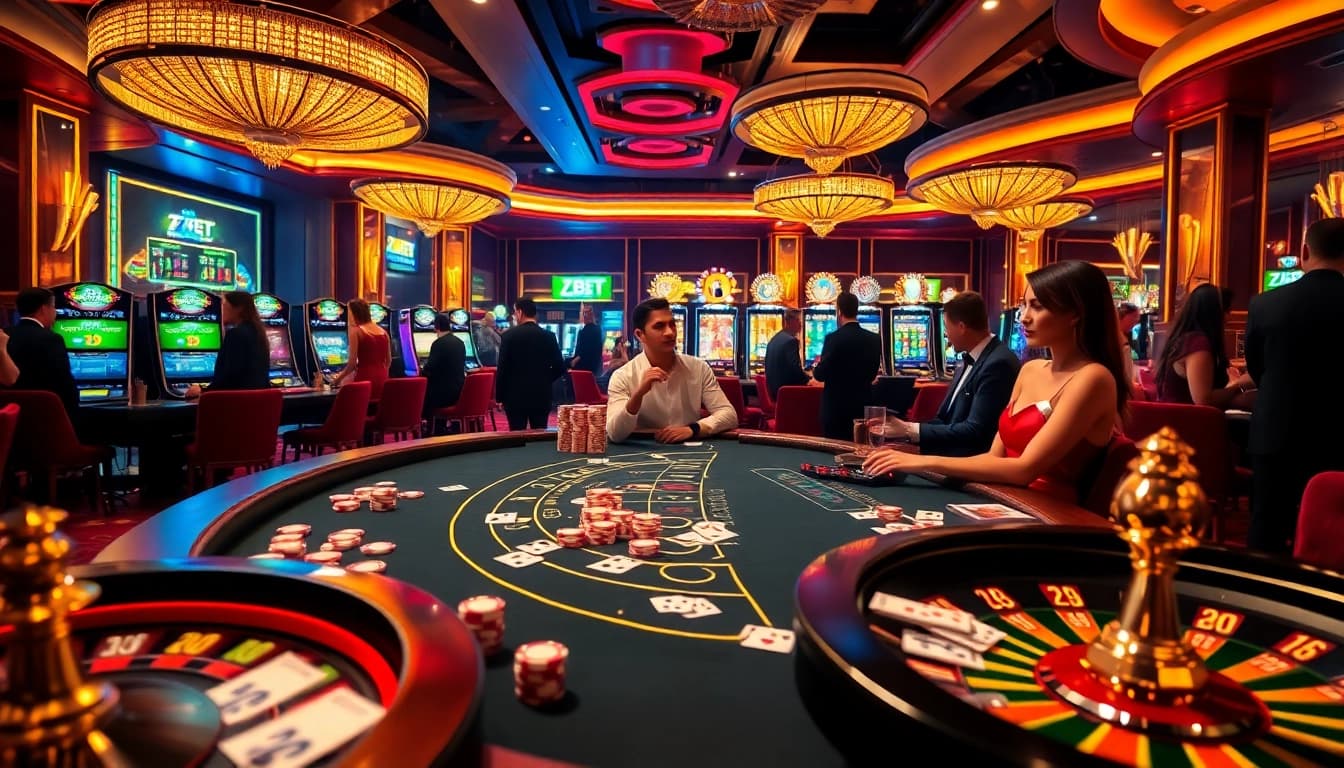 Experience thrilling gameplay at ZBET training with a vibrant casino setting.