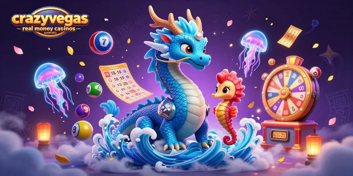 Experience the excitement of crazyvegas real money casinos australia with a vibrant digital illustration of fantasy characters and casino elements.