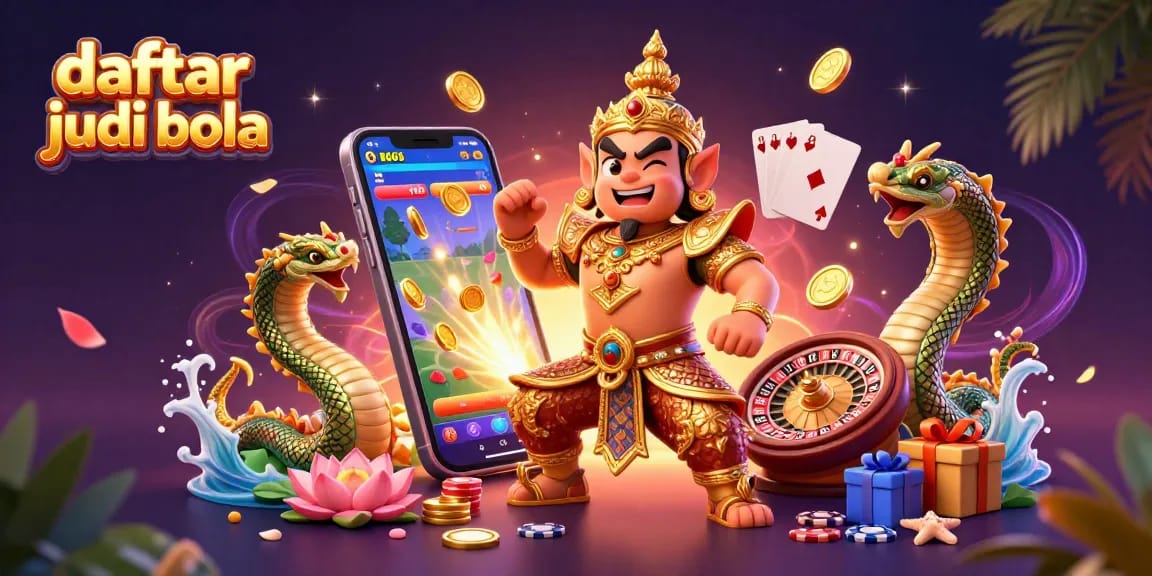 Engage with daftar judi bola and enjoy dynamic sports betting experiences with vibrant digital illustration.