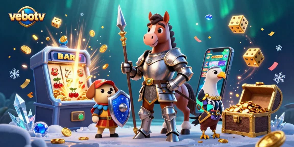 Experience vebotv with a vibrant cash explosion, featuring a knight and puppy in a dynamic casino setting.