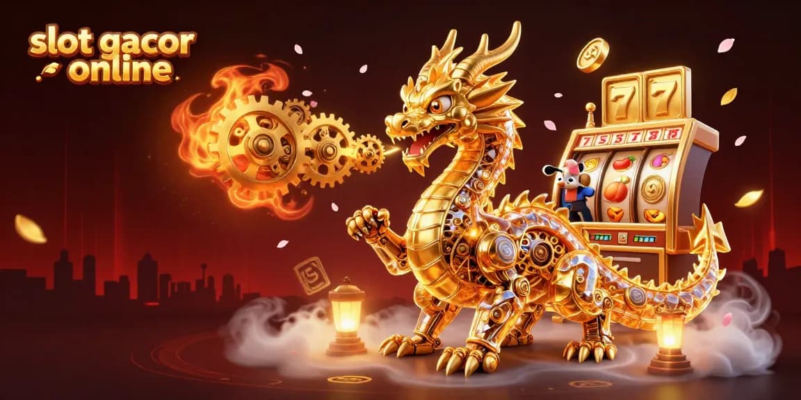 Menangkan slot gacor online dengan dragon emas yang penuh energi, simbol keberuntungan, dan suasana kasino yang berkilau.