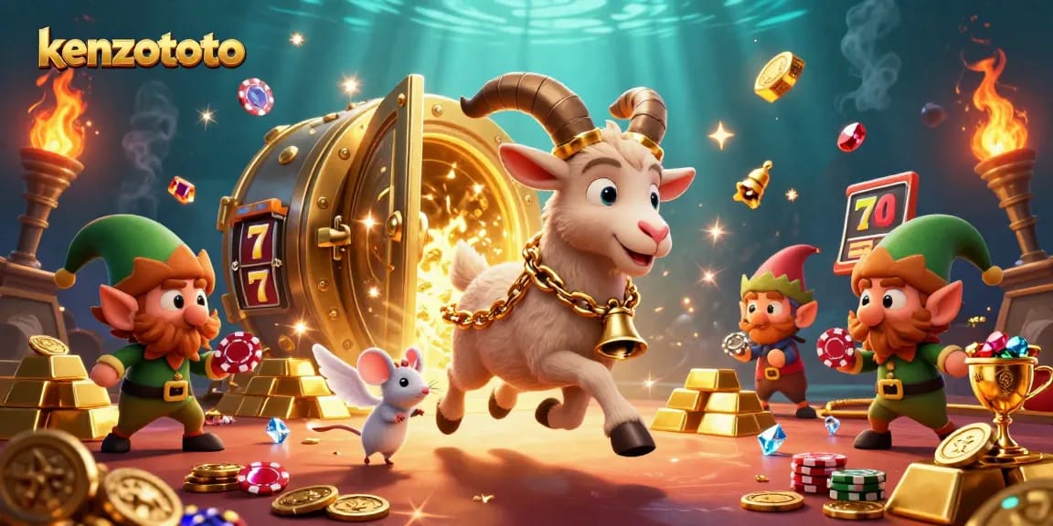 Spin the reels at kenzototo with festive characters stealing the spotlight in a dynamic casino scene.