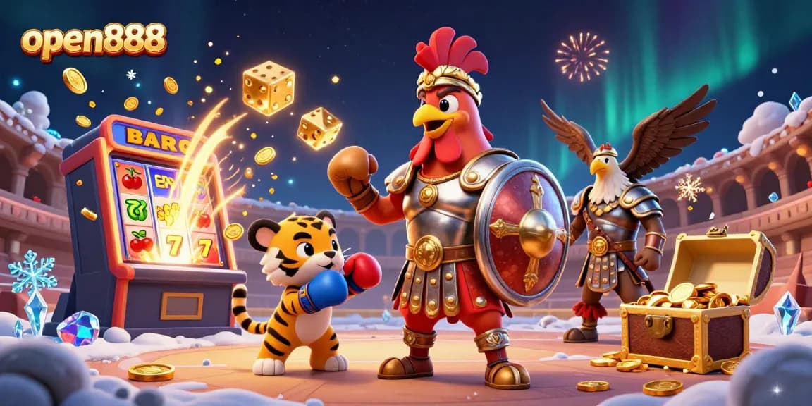 Experience open888’s thrilling casino gameplay with dynamic characters and vibrant slot machine action.
