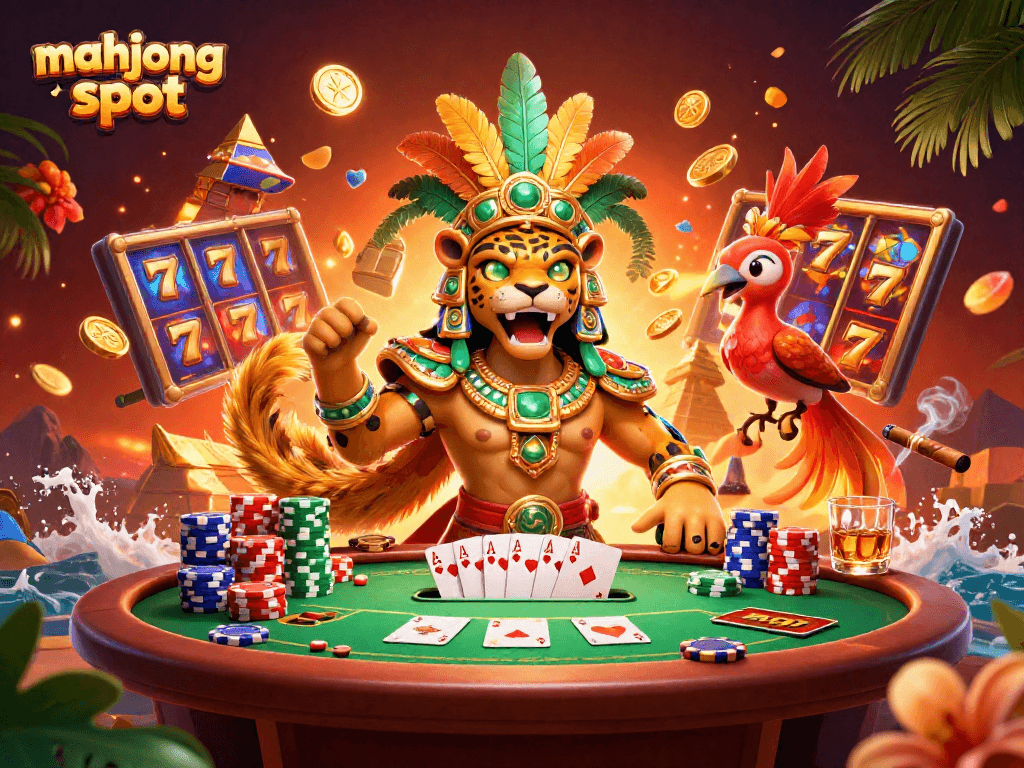Experience mahjong slot action with vibrant slot reels and iconic symbols in an energetic scene.