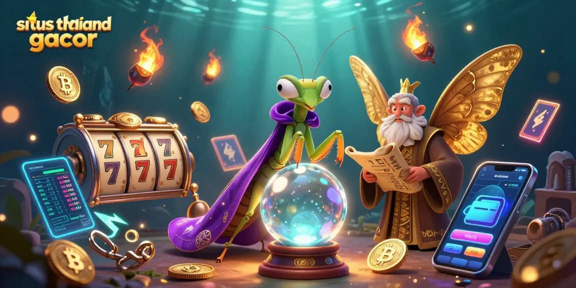 Engage in situs thailand gacor excitement with characters exploring thrilling slot games and jackpot opportunities.