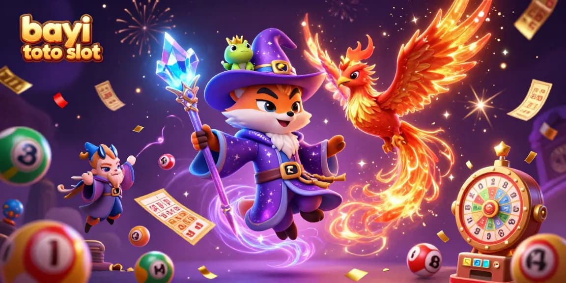 Experience winning with bayi toto slot in a vibrant and magical online lottery scene filled with dynamic elements.