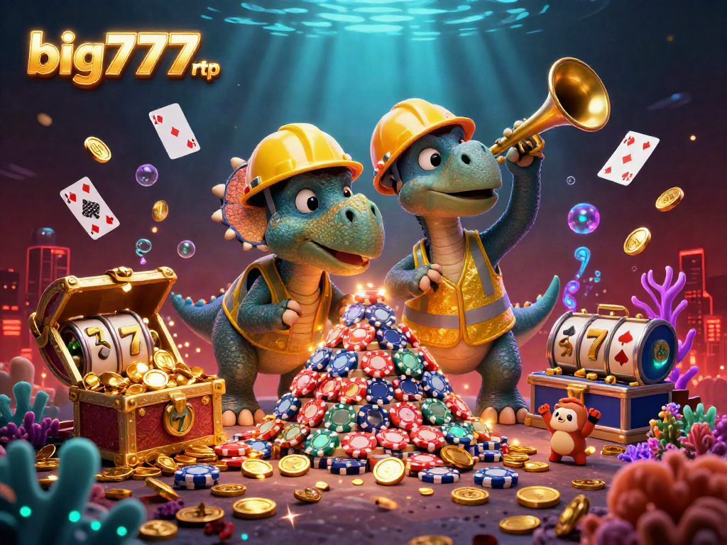 Engage with big777 rtp as a vibrant triceratops and friends create a winning slot pyramid under the sea.