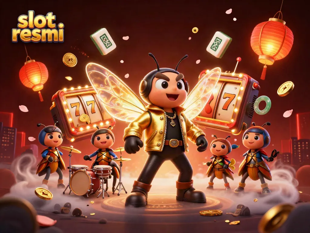 Slot resmi menarik dengan cicada rock star dan elemen kasino yang dinamis