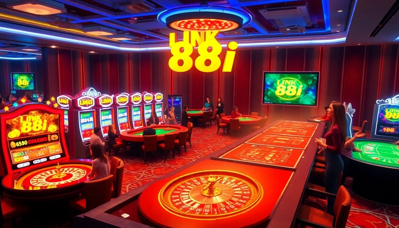Engage with thrilling gameplay at link 88i's online casino, featuring lively tables and slot machines.