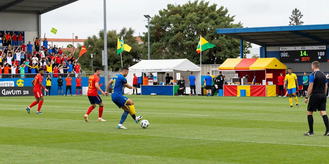 koora live football match with fans cheering in a stadium