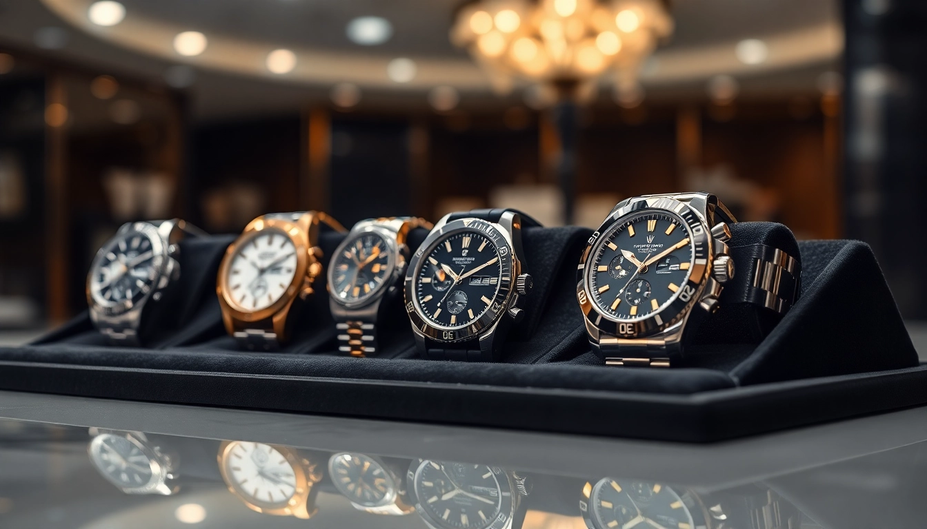 Discover exquisite replica watches with intricate designs showcased on a velvet display.