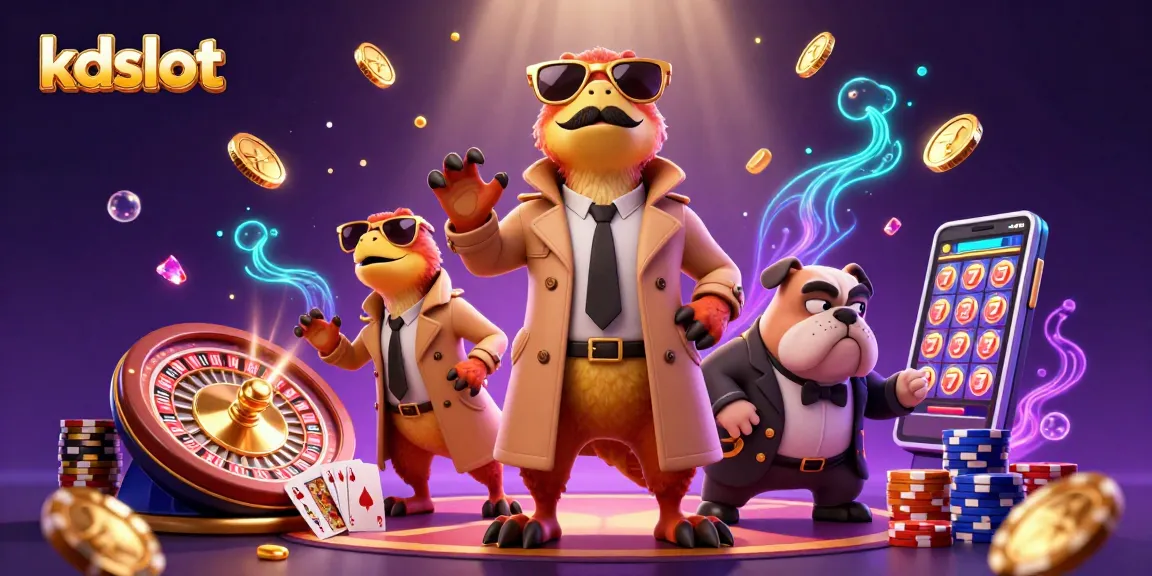 Experience the excitement of kdslot with playful raptors and captivating casino elements.
