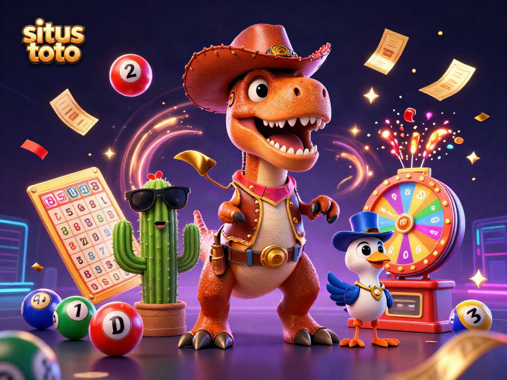 Join the exciting action at situs toto with colorful lottery elements and vibrant characters.