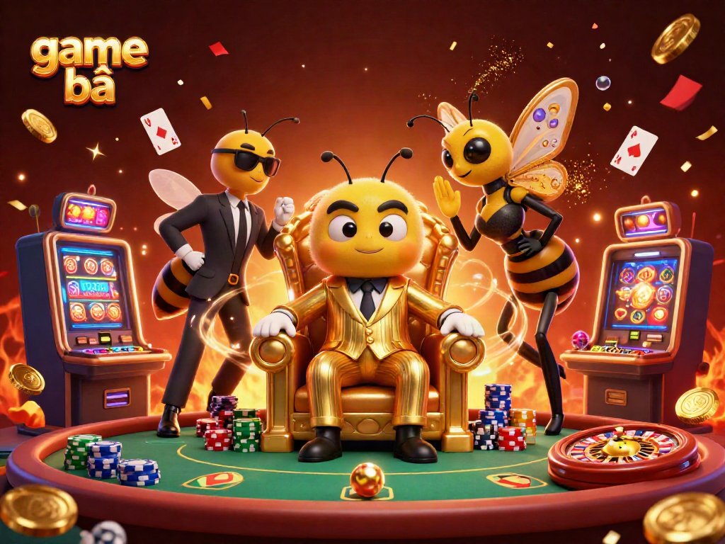 Engage in the vibrant world of game bài featuring a bumblebee mob boss and lively casino elements.