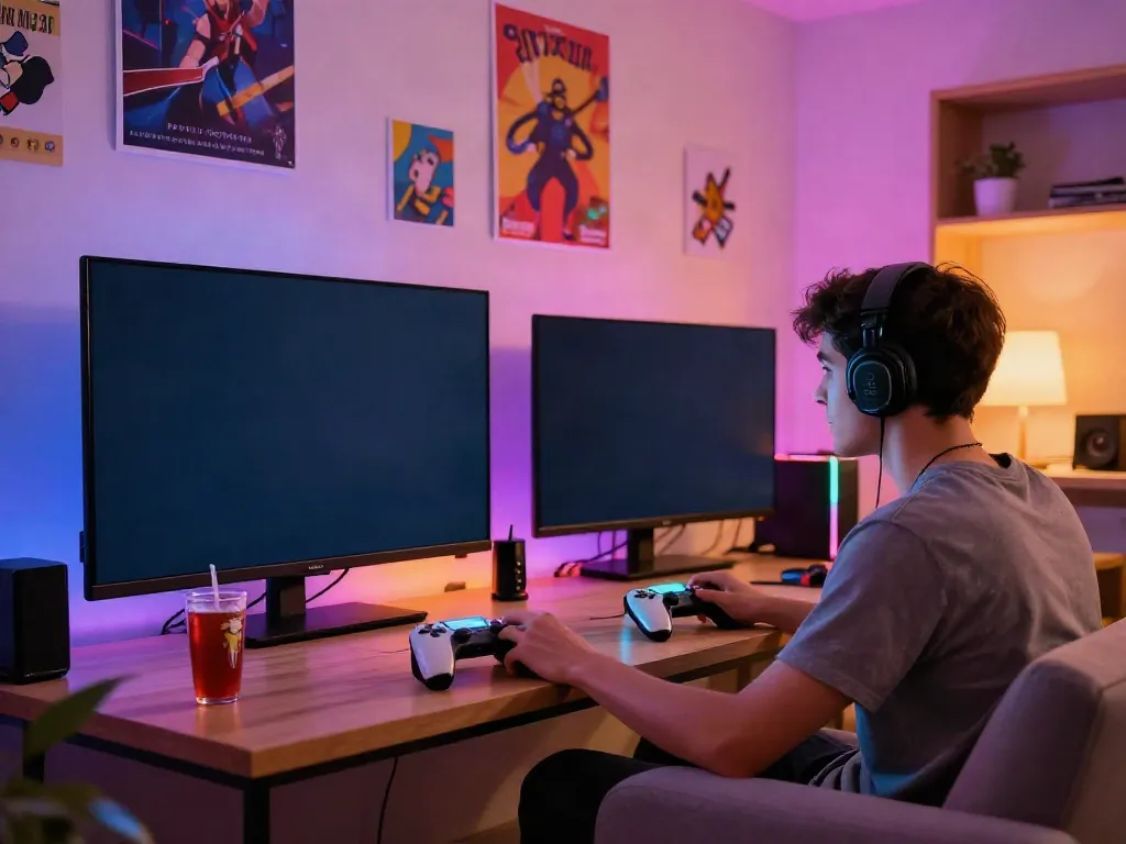 Akunjp gaming scene with player engaged in exciting gameplay and vibrant atmosphere.