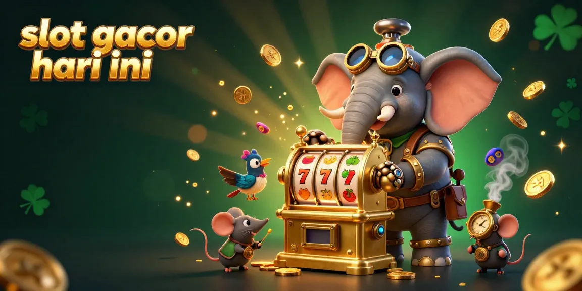 Memperlihatkan slot gacor hari ini dengan simbol buah, koin emas, dan karakter unik dalam ilustrasi 3D.
