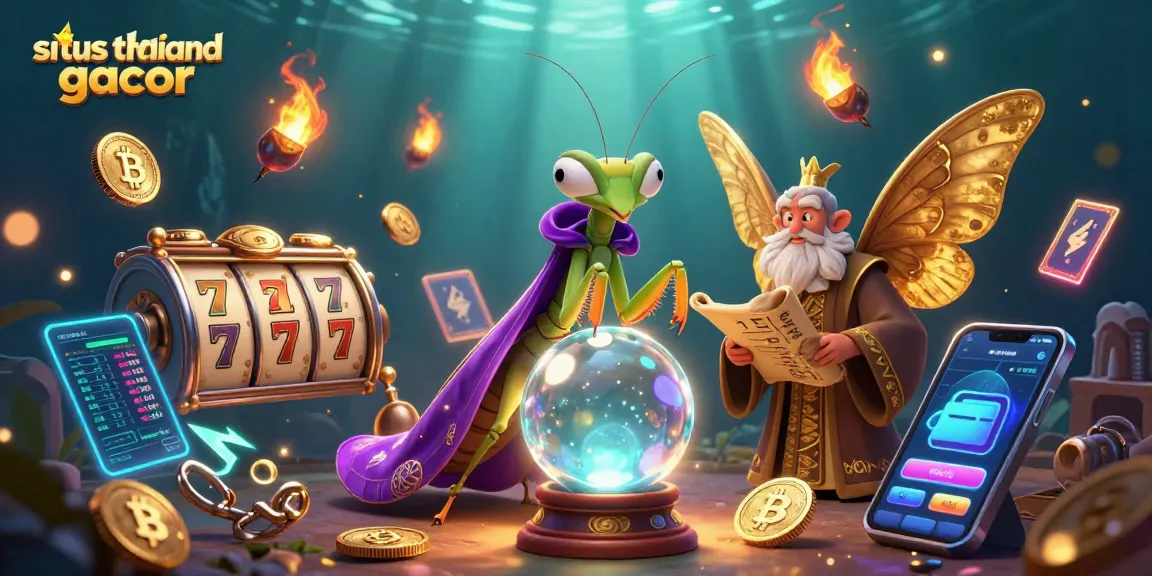 Engage in situs thailand gacor excitement with characters exploring thrilling slot games and jackpot opportunities.