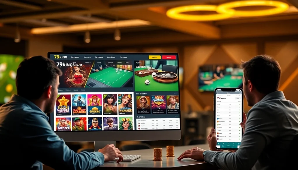 Experiencia de apuestas en línea atractiva en 79king hn que muestra dinámicos juegos de casino y deportivos.