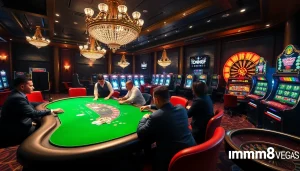 Experience the thrill of betting at mm88.vegas with vibrant casino tables and engaging live poker.