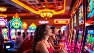 Rasakan keseruan qqmacan game di kasino yang penuh warna ini dengan pemain bersemangat.