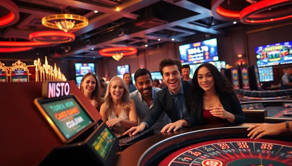 Excited players enjoying games at bolagacor's online casino with vibrant atmosphere and trustful design.