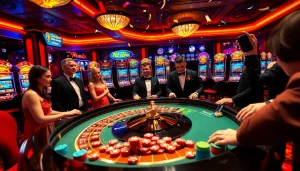 Experience excitement at https://789win.apartments/ with vibrant casino scenes featuring roulette and slot games.