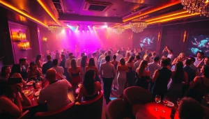 Night club sxm vibrant nightlife at Club Noir with dancers and cocktails.