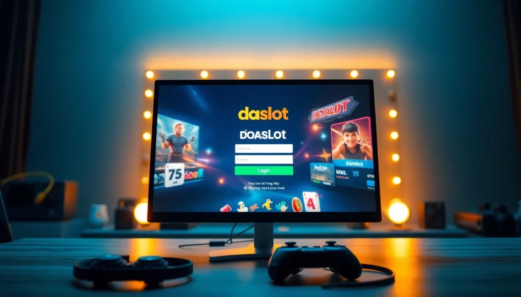 Experience seamless doaslot login with a vibrant gaming interface showcasing excitement and luxury.