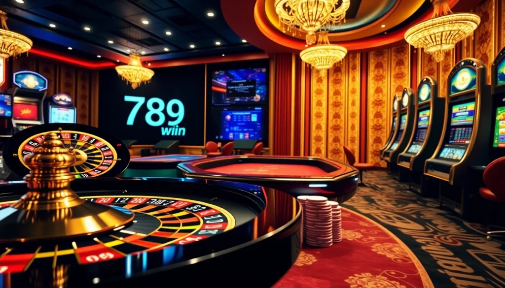 Experience the thrill of 789 win with an upscale online casino featuring roulette and poker tables.