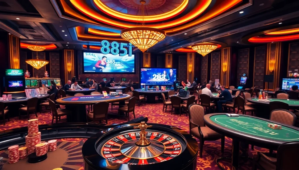 Experience thrilling gameplay at 88i casino with vibrant tables and svelte players enjoying their luck.